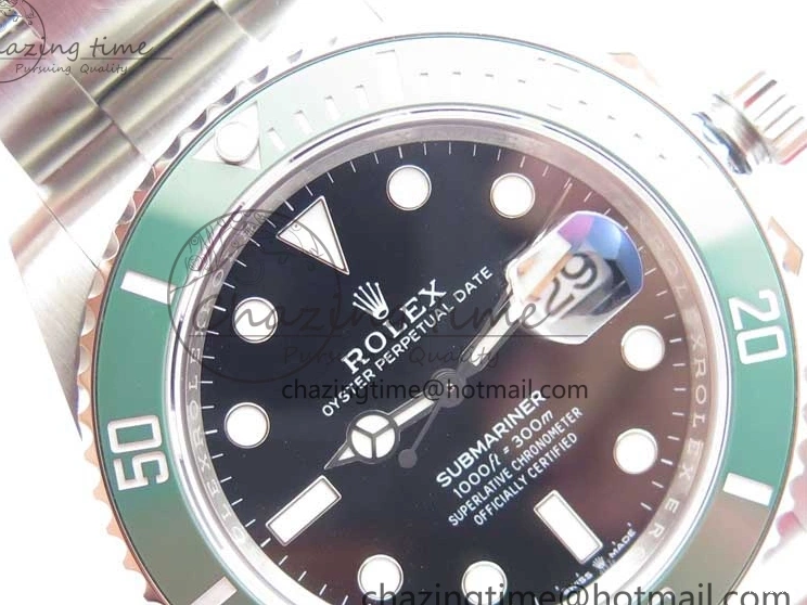 A3235 41mm LV on Submariner Black Bracelet Kermit EWF SS Dial 126610 0101